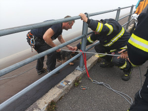 Německý ovčák vběhl v mlze do nádrže elektrárny Dlouhé stráně, prudký svah ho uvěznil