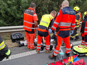 K Mohelnici dvakrát letěl vrtulník. Vážné nehody zablokovaly vytížený tah