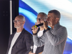 Andrej Babiš na mítinku hnutí ANO v Olomouci