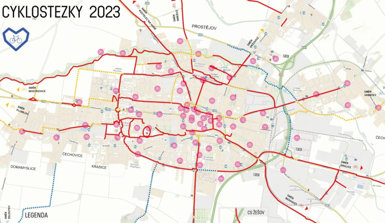 Prostějov má digitální mapu cyklostezek. Zájemci v ní najdou i praktické informace