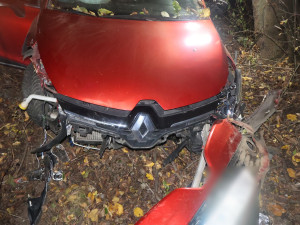 Opilý mladík nezvládl rychlost a u Břevence v noci vyletěl ze silnice. Skončil ve stromě