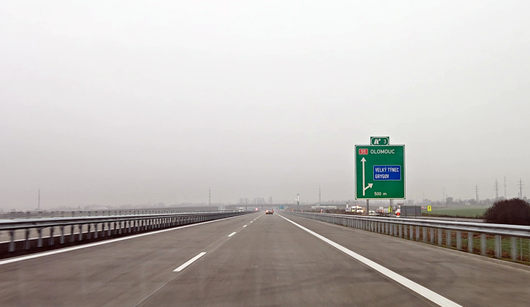 Dálnice D55 Olomouc - Kokory - ilustrační foto