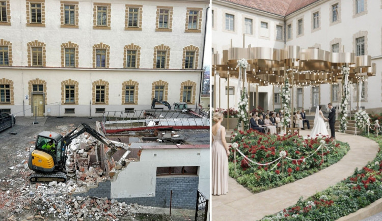 Na místě bývalých veřejných toalet vznikne za radnicí romantický svatební dvorek