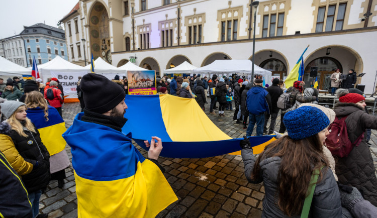 V Olomouci lidé podpořili Ukrajinu