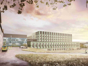 Vizualizace pavilonu B ve Fakultní nemocnici Olomouc