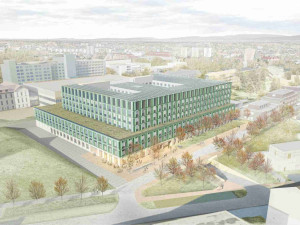 Vizualizace pavilonu B ve Fakultní nemocnici Olomouc