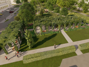 Vizualizace nové úpravy Moravského náměstí v Uničově