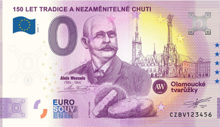 Sběratelská bankovka loštického výrobce olomouckých tvarůžků