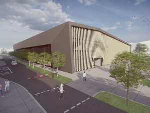 Vizualizace podoby nové malé haly u zimního stadionu v Olomouci v Hynaisově ulici