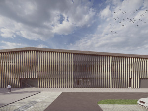 Vizualizace podoby nové malé haly u zimního stadionu v Olomouci v Hynaisově ulici