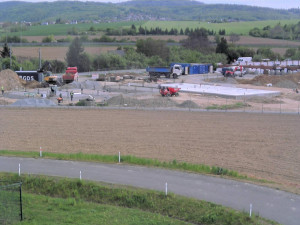 Staveniště nové hasičské stanice ve Šternberku