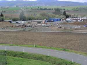 Staveniště nové hasičské stanice ve Šternberku