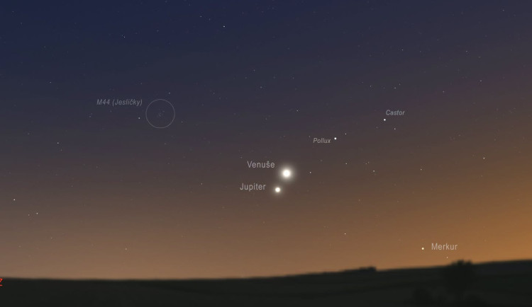 Hvězdné nebe čaruje, v těchto dnech ukazuje najednou Venuši, Jupiter i Merkur
