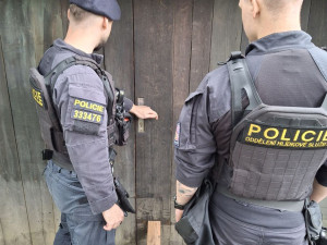 Tříměsíční policejní štěně poprvé v akci. Strážci zákona kontrolovali na Šumpersku chaty a chalupy