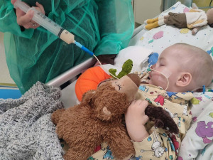 Dvouletý Kristiánek z Prostějova vdechnul hrušku a bojuje o život. S drahou léčbou pomáhá sbírka