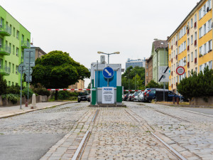 Vjezd do areálu FN Olomouc v ulici I. P. Pavlova