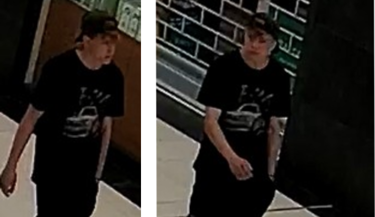 Pěstí praštil do samootevíracích dveří obchoďáku a rozbil je. Policie hledá svědka události z fotek