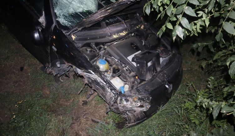 Chtěla za jízdy zapojit kabel nabíječky, skončila ve stromě. Spolujezdkyně putovala do nemocnice