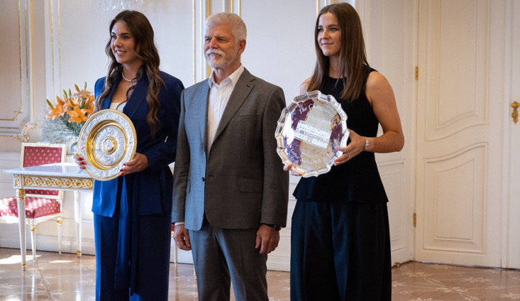 VIDEO: Audience na Hradě. Wimbledonské finalistky z Moravy přijal prezident Pavel
