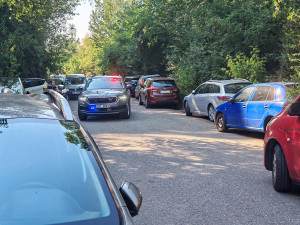 Policisté řešili nedovolené parkování desítek řidičů u jezera Poděbrady na Olomoucku