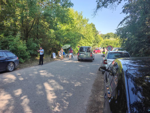 VIDEO: Parkovací chaos u jezera Poděbrady. Kolaps řešily policejní hlídky