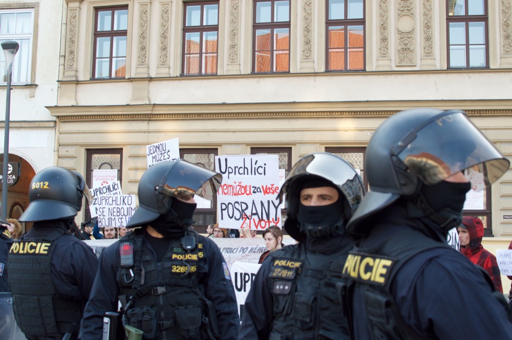 Demonstrace na Horním náměstí