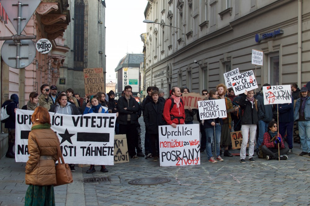 Demonstrace na Horním náměstí