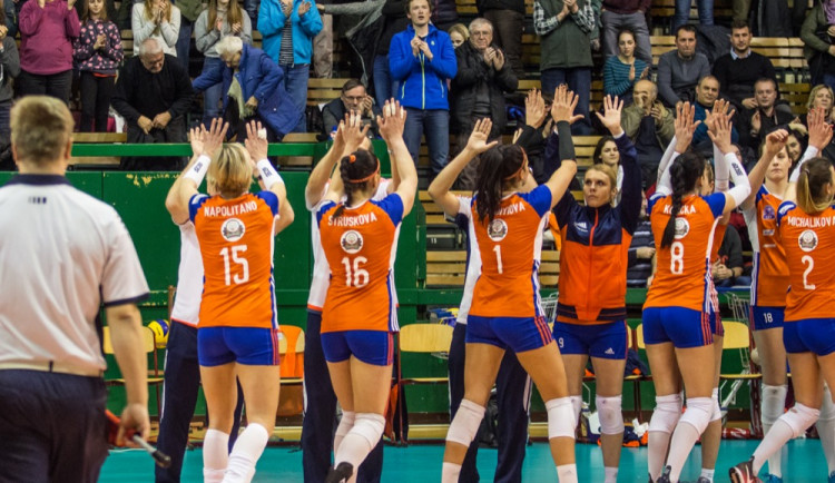 FOTOGALERIE: Olomoucké volejbalistky padly s Rumunkami v odvetném utkání Evropského poháru