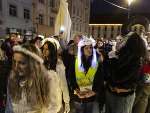 Démonická Krampus show v centru Olomouce