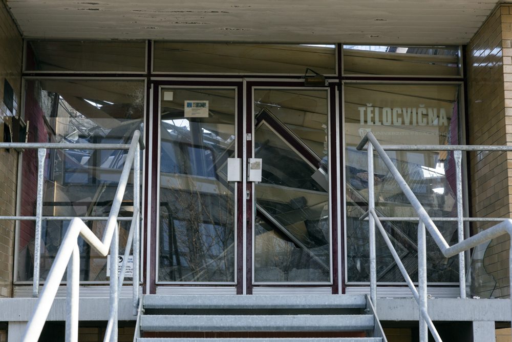 Demolice budovy bývalé diskotéky u Envelopy v Olomouci