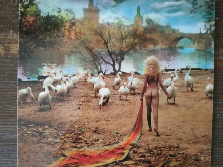 Jan Saudek se ženou na výstavě v Plumlově na zámku