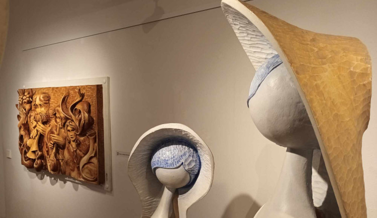 FOTOGALERIE: Výstava dřevěných plastik Miroslava Srostlíka je ve Špalíčku