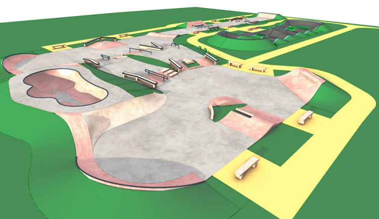 FOTOGALERIE: Moderní skatepark v Litovli je před dokončením