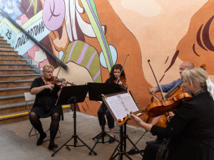 FOTOGALERIE: Streetartová úprava rozzářila pochod u olomoucké fakultní nemocnice