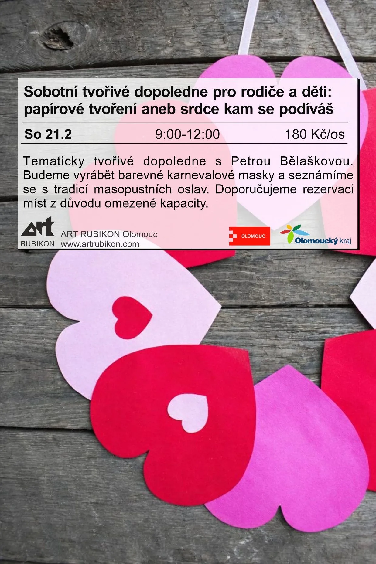 Tematicky tvořivé sobotní dopoledne pro děti: papírové tvoření aneb srdce kam se podíváš