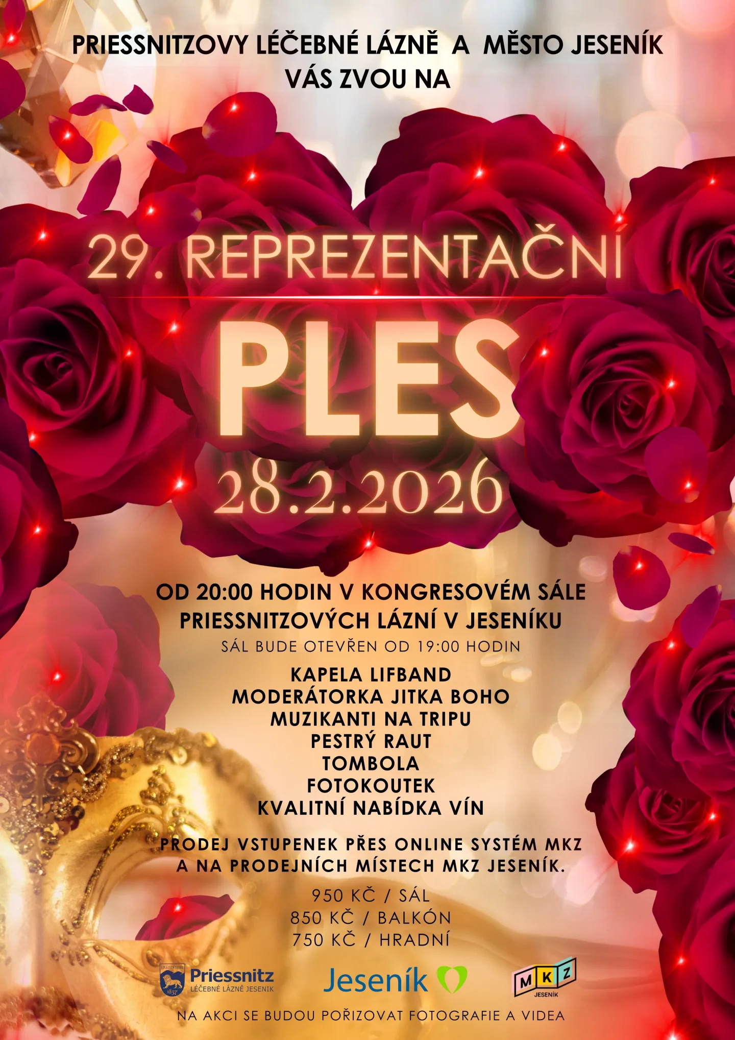 Reprezentační ples Priessnitzových léčebných lázní a města Jeseník