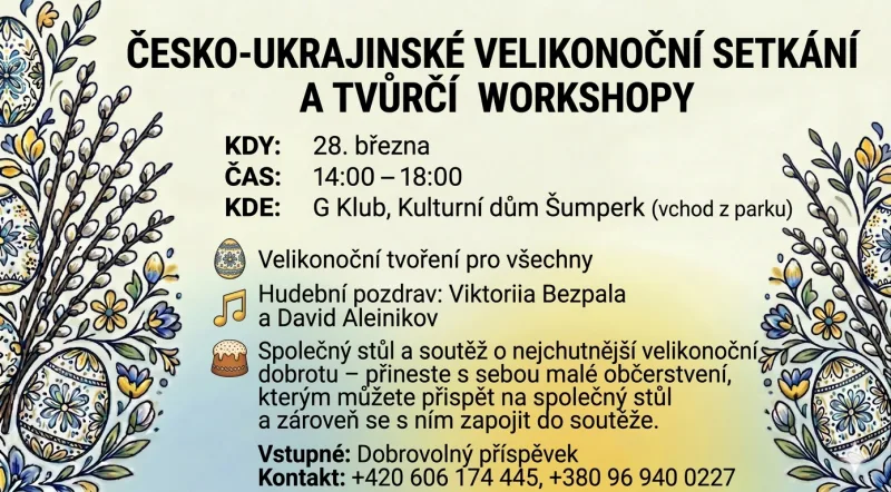 ČESKO-UKRAJINSKÉ VELIKONOČNÍ SETKÁNÍ A TVŮRČÍ WORKSHOPY