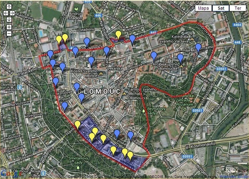 Zóna placeného parkování v Olomouci