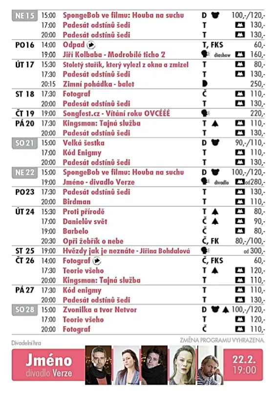 Program Kina Metropol