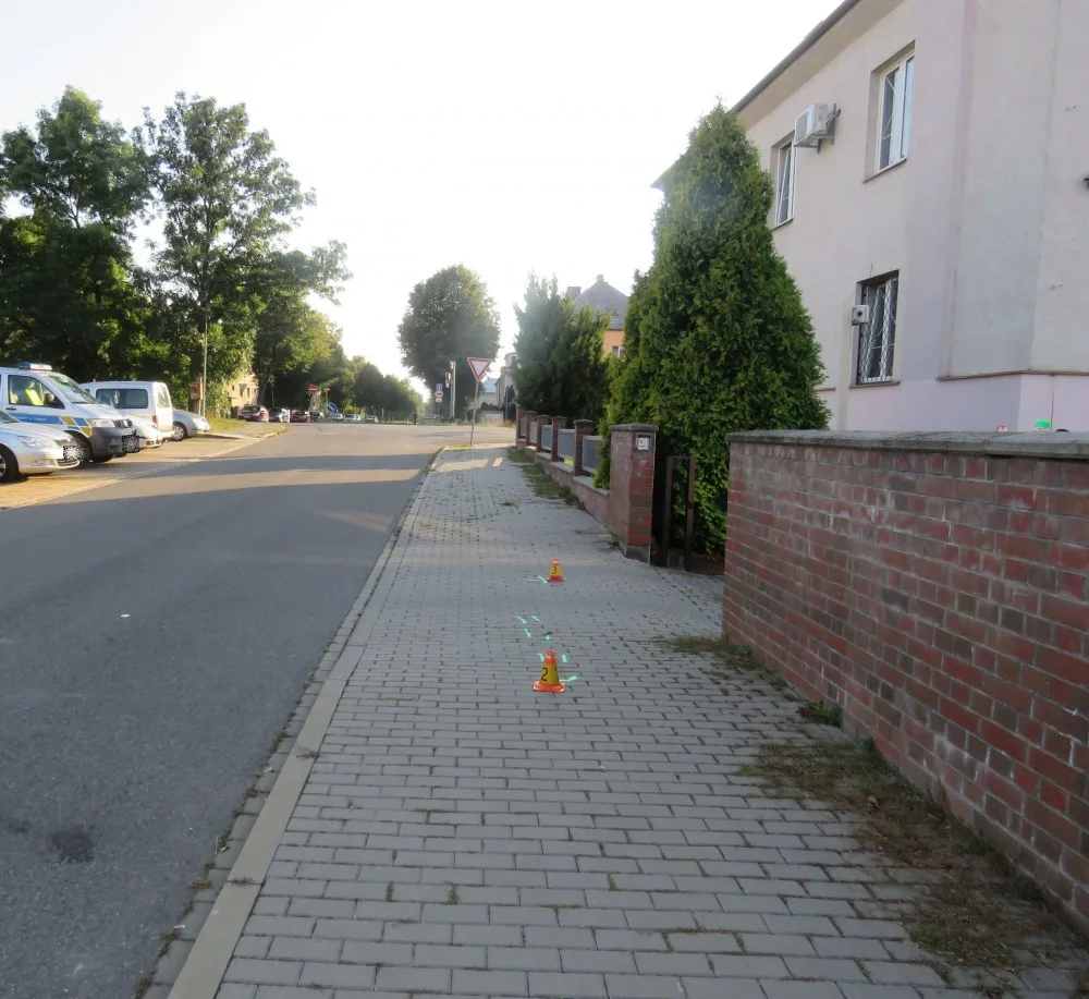 Foto dopravní nehody, při které byl sražen cyklista