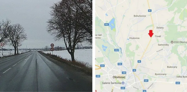 Řidiči, pozor! Ve směru od Šternberka nově nesmíte odbočit vlevo na Tovéř