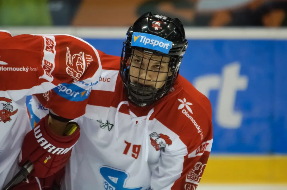 Jakub Galvas během jednoho z letošních zápasů extraligy | Foto: Karolina Martinková, hc-olomouc.cz