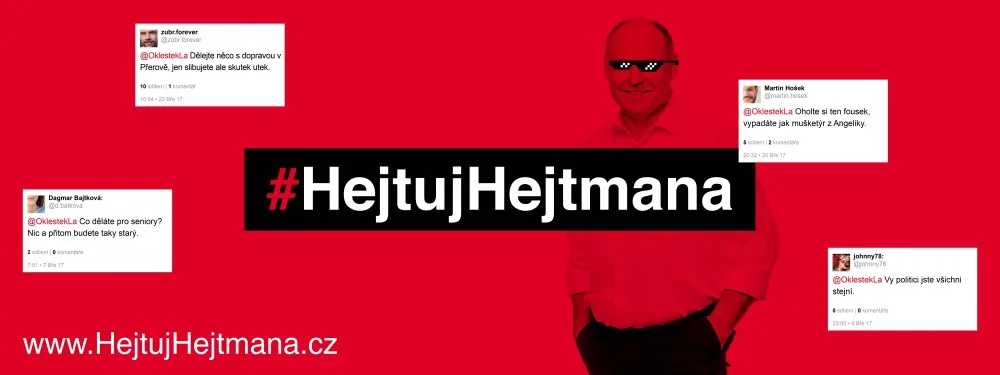 Kampaň „Hejtuj hejtmana“ spustil sám Okleštěk. Chce vědět od lidí, co jeho úřad zanedbává