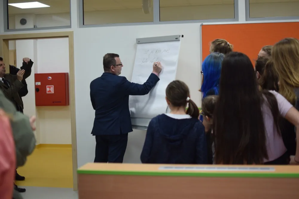 Učebna v nově otevřené přístavbě