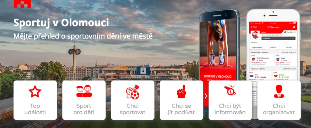 Město Olomouc představilo nový web a aplikaci Sportuj v Olomouci