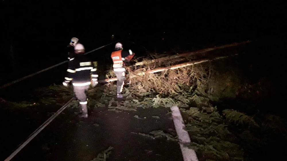 FOTO: Hasiči zasahují kvůli silnému větru. Vyjížděli k rozpadající se střeše, popadaným stromům a poškozené garáži