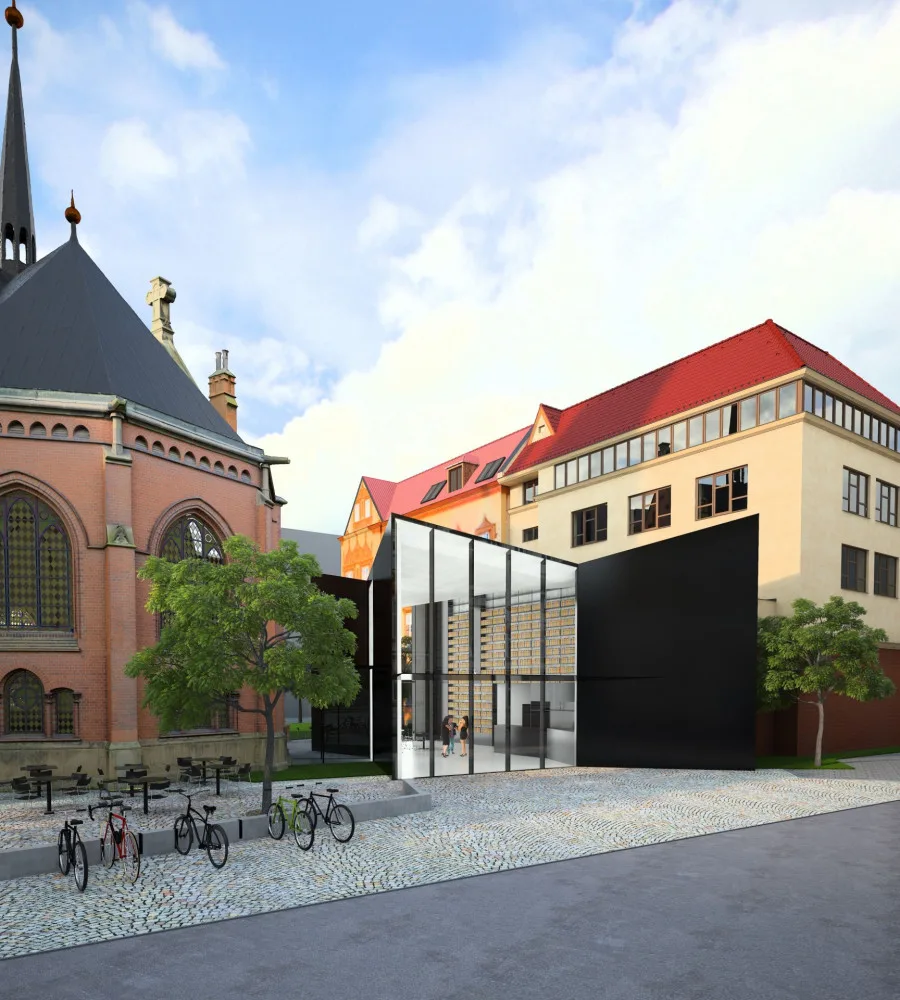 FOTO: U Červeného kostela v Olomouci vyroste moderní přístavba