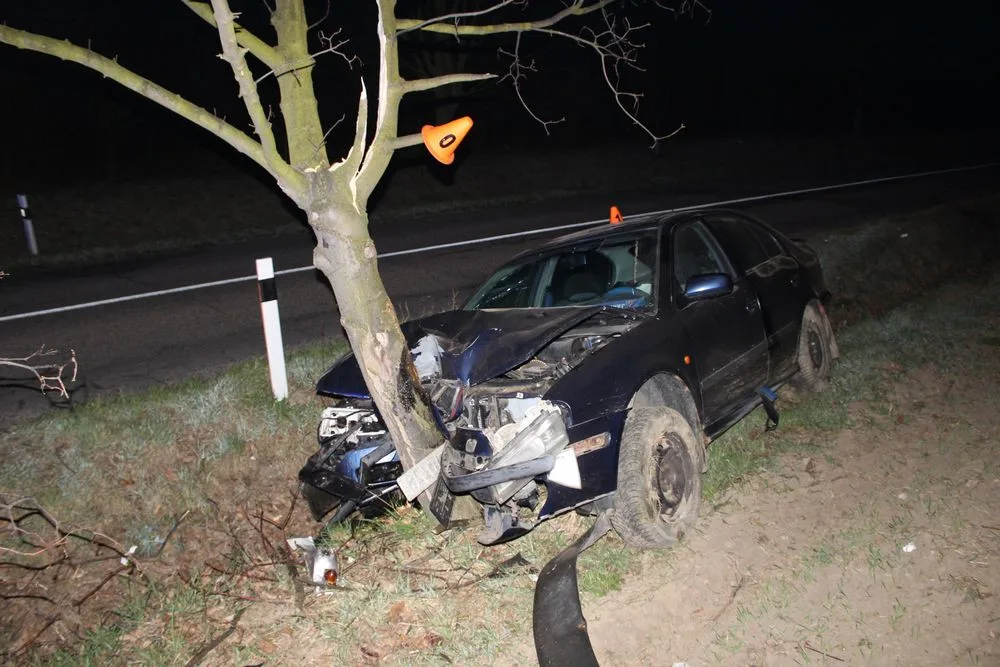 Řidiče přemohl mikrospánek, vyjel mimo silnici a zastavil se až o strom. Policie nehodu vyřešila pokutou