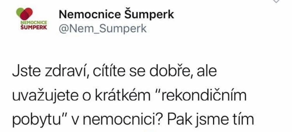 Zdravé pacienty máme nejradši, glosuje hospitalizaci Zemana šumperská nemocnice. Ovčáček už se do ní pustil na sítích