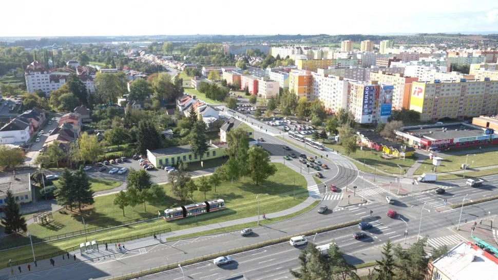Vizualizace tramvajové tratě směrem na Nové Sady